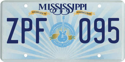 MS license plate ZPF095