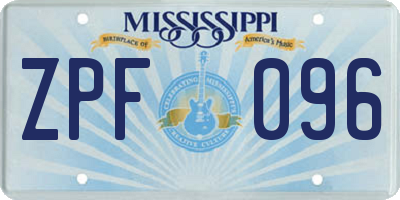 MS license plate ZPF096