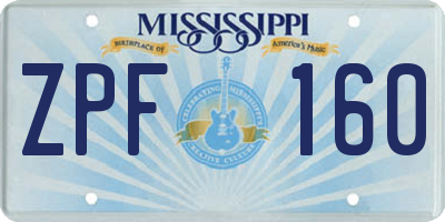 MS license plate ZPF160