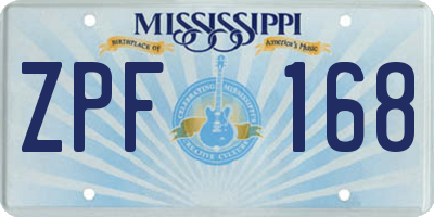 MS license plate ZPF168