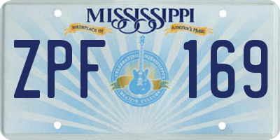 MS license plate ZPF169