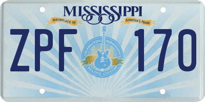 MS license plate ZPF170
