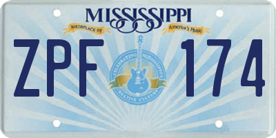 MS license plate ZPF174
