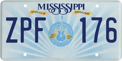 MS license plate ZPF176
