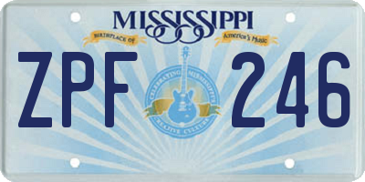 MS license plate ZPF246