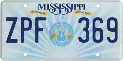 MS license plate ZPF369