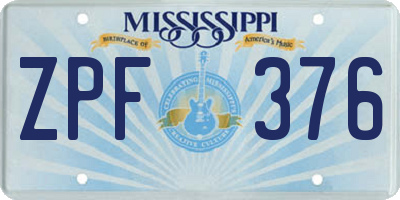 MS license plate ZPF376