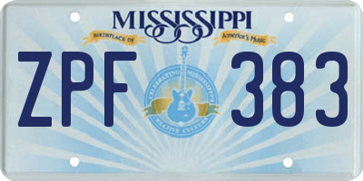 MS license plate ZPF383