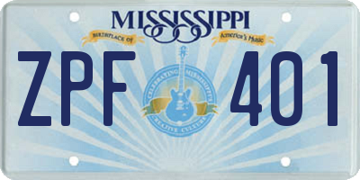 MS license plate ZPF401
