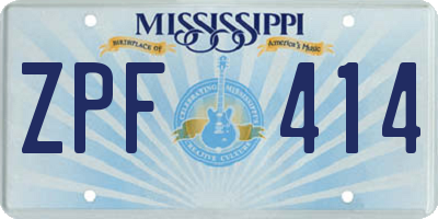 MS license plate ZPF414