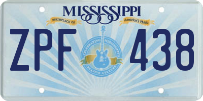 MS license plate ZPF438