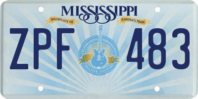 MS license plate ZPF483
