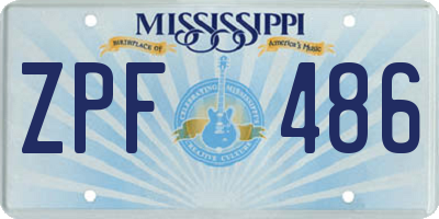 MS license plate ZPF486