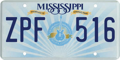 MS license plate ZPF516