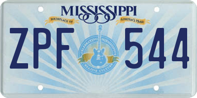 MS license plate ZPF544