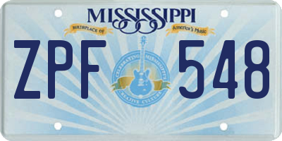 MS license plate ZPF548