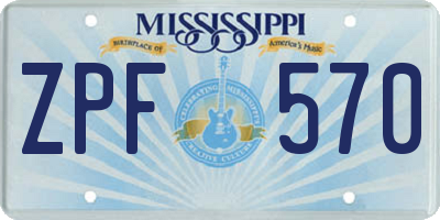 MS license plate ZPF570
