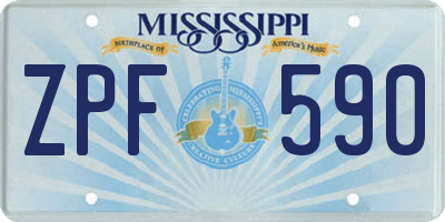 MS license plate ZPF590