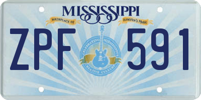 MS license plate ZPF591