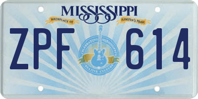 MS license plate ZPF614
