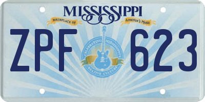 MS license plate ZPF623
