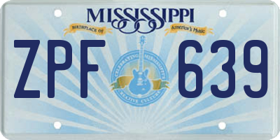 MS license plate ZPF639