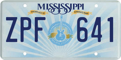 MS license plate ZPF641