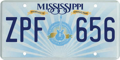 MS license plate ZPF656