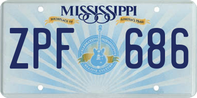 MS license plate ZPF686