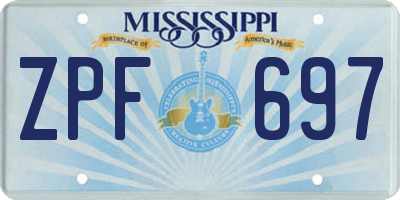 MS license plate ZPF697