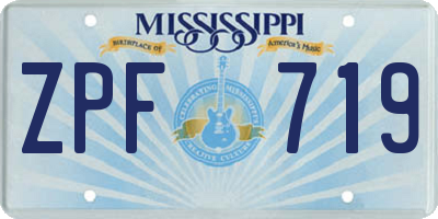 MS license plate ZPF719