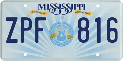 MS license plate ZPF816