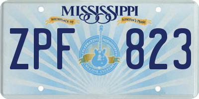 MS license plate ZPF823