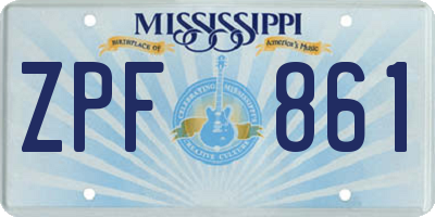 MS license plate ZPF861