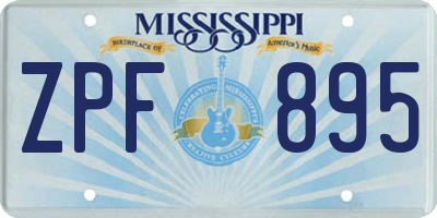 MS license plate ZPF895