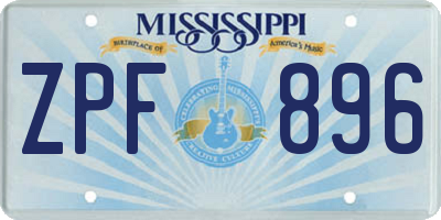 MS license plate ZPF896