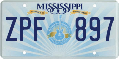 MS license plate ZPF897
