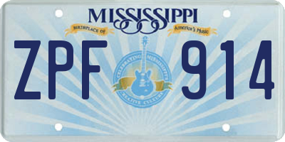 MS license plate ZPF914