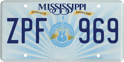 MS license plate ZPF969