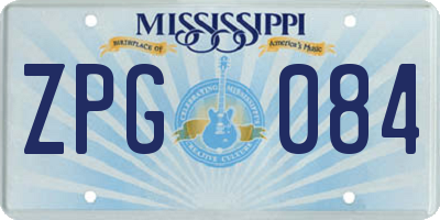 MS license plate ZPG084