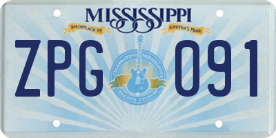 MS license plate ZPG091