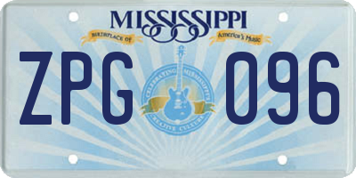 MS license plate ZPG096