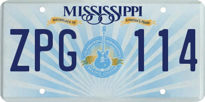 MS license plate ZPG114
