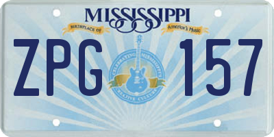 MS license plate ZPG157