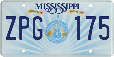 MS license plate ZPG175