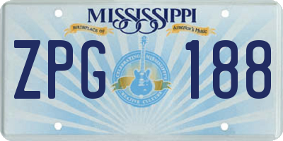 MS license plate ZPG188