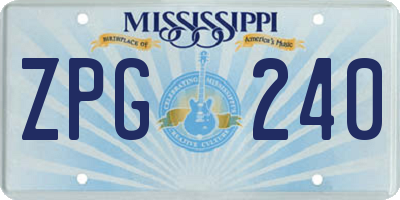 MS license plate ZPG240