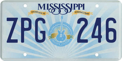 MS license plate ZPG246