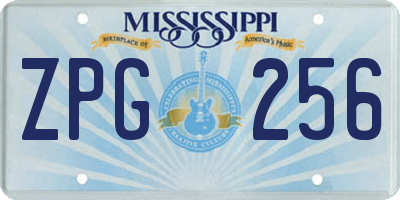 MS license plate ZPG256