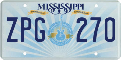 MS license plate ZPG270